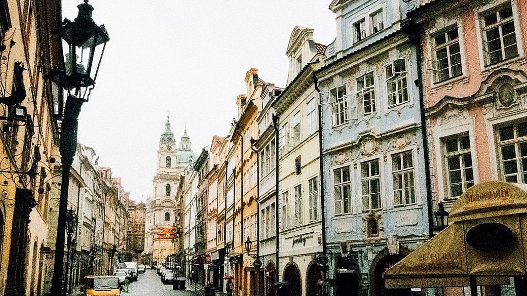 Moody morning streets of Prague