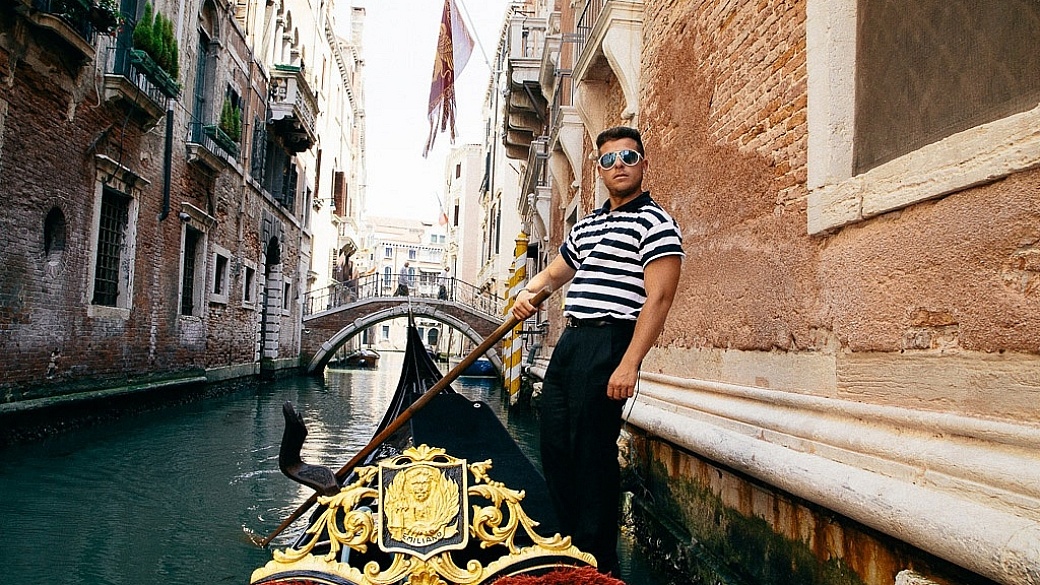 Gondolier in Venice, Italy