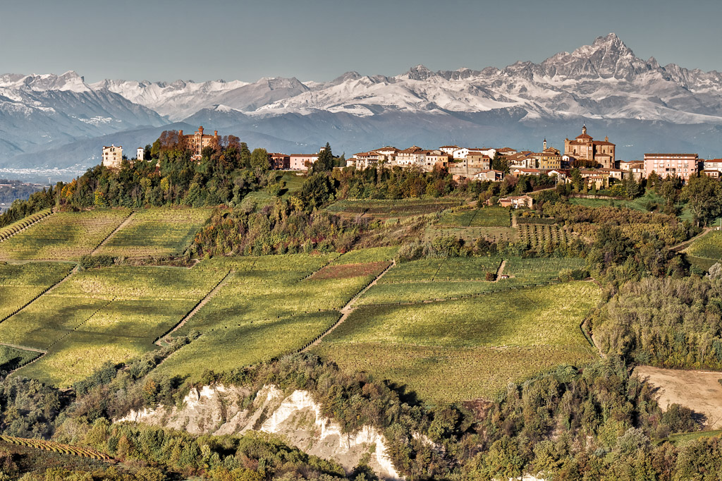 The Alps surrounding Piedmont's wine country