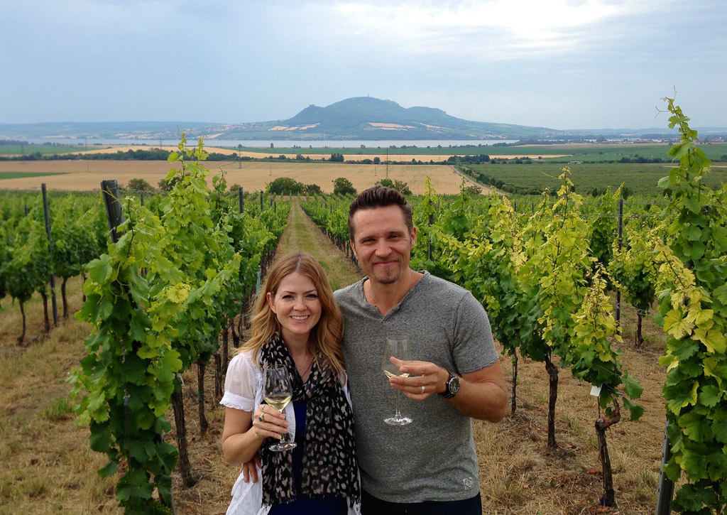 Seamus and Juliana Dever wine tasting in Moravia, Czech Republic