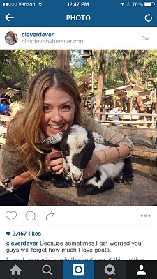 Juliana Dever goat on Instagram