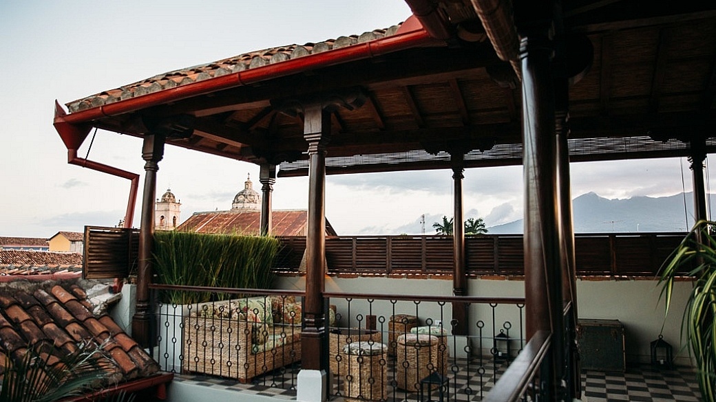 Travel to Nicaragua - Rooftops from Chic Hotel Bubu in Granada