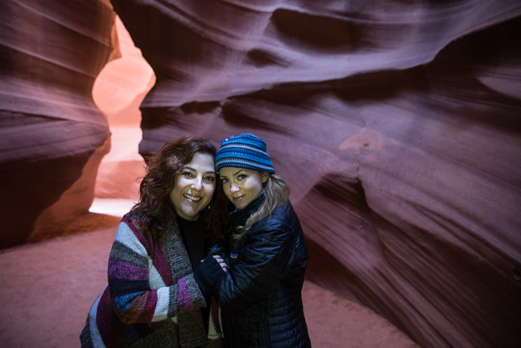 Juliana Dever and Rachel at Antelope Canyon during visit to Amangiri