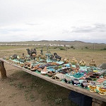 Trinket market in Karakorum Mongolia