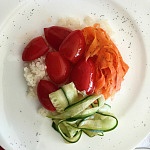 Cucumber Tomato Carrot Combo - What Vegetarians Eat in Mongolia