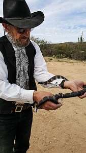 Walt and his snake Jeannie - Learn to be a cowboy Arizonas Sonora Desert