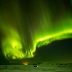 Northern Lights Vik Iceland horz