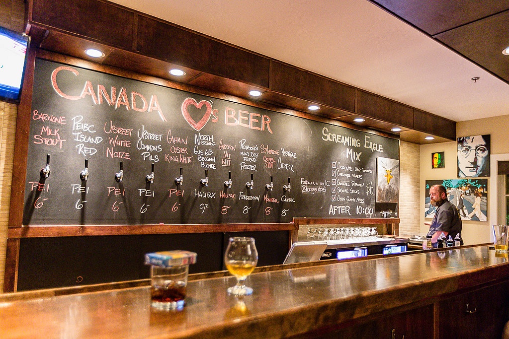 Beer taps Hopyard Charlottetown - Prince Edward Island Vacation