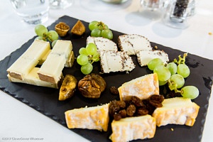 Cheese plate during GAdventures canal cruise Burgundy
