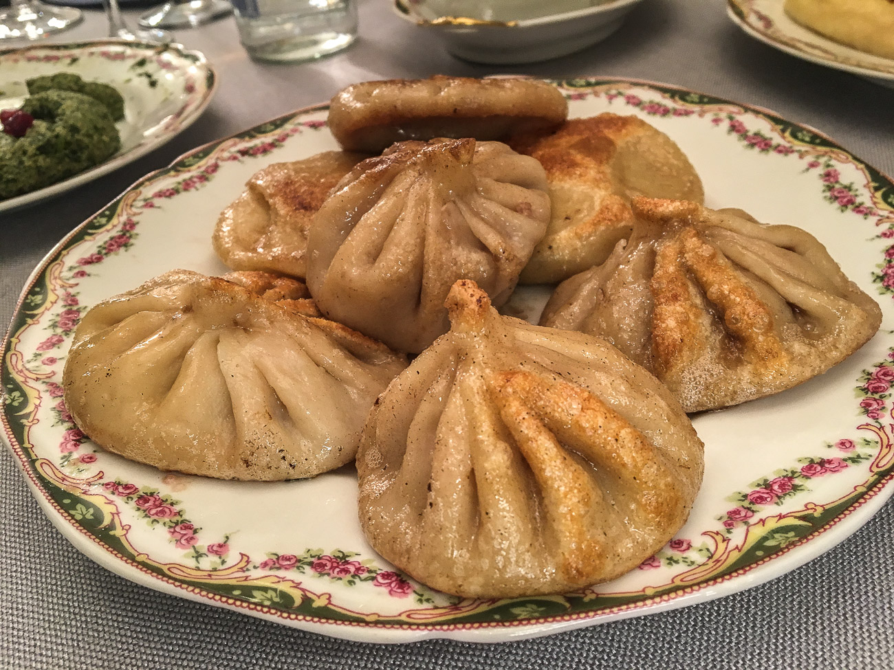 Georgian food khinkali fried