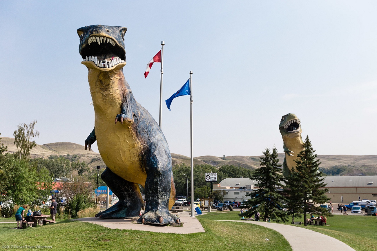 T-Rex statues Drumheller Canadian Badlands