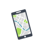 Travel Tips Phone with Map Icon