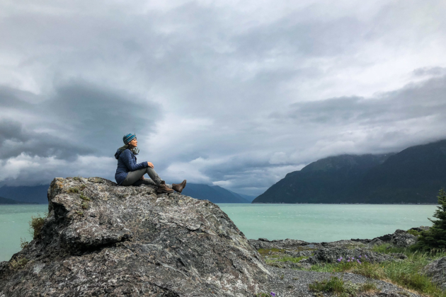Juliana Dever reflecting Haines Alaska