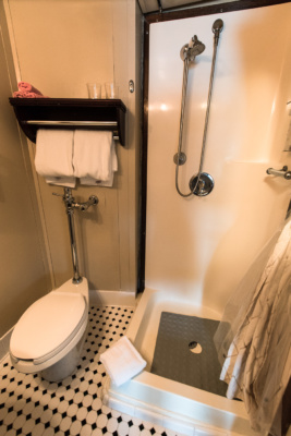 UnCruise cabin bathroom on an adventure cruise