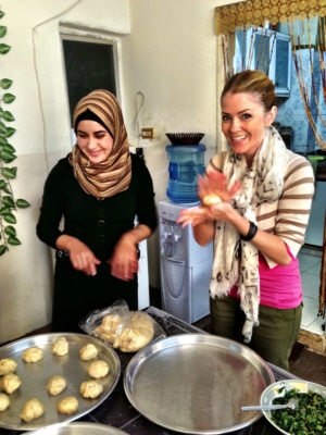 Juliana Dever Ajloun Jordan cooking in family home